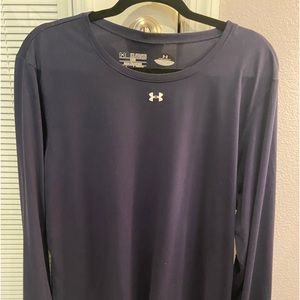 Under Armour 2 shirt combo Navy Blue Long and Short sleeve dri fit shirts 2 XL